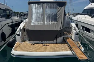 Bavaria SR41 anchored in a quiet bay Croatia
